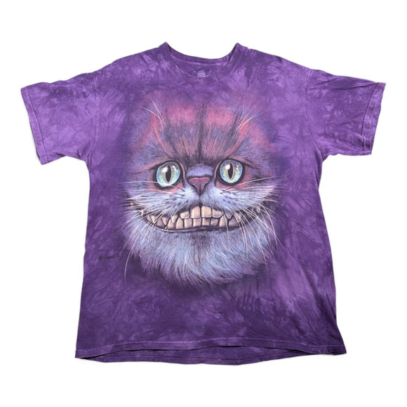Cheshire Cat Shirt Adult LARGE Purple Alice Wonderland Tie Dye The Mountain - Picture 1 of 7
